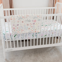 Personalized Baby Blanket – Wildflower Minky Baby Deluxe Cozy Plush Stroller Blanket