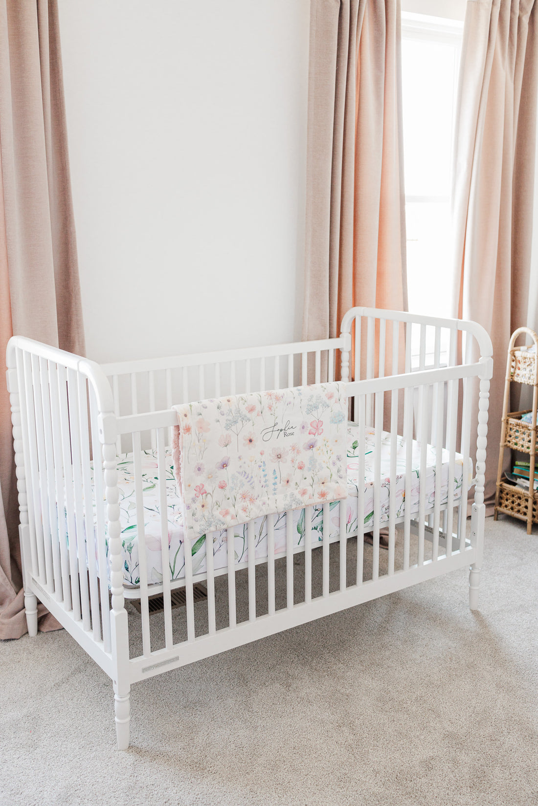 Personalized Baby Blanket – Wildflower Minky Baby Deluxe Cozy Plush Stroller Blanket