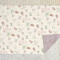 Best Baby Girl Gift – Personalized Woodland Fairy Baby Deluxe Minky and Fur Blanket