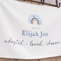 Personalized Adoption Banner – Custom Name Kids Wall Art With Rainbow Design