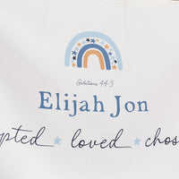 Personalized Adoption Banner – Custom Name Kids Wall Art With Rainbow Design