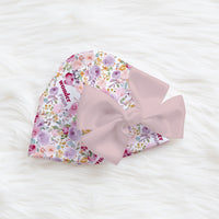 Amelia's Pink Floral Knotted Baby Gown