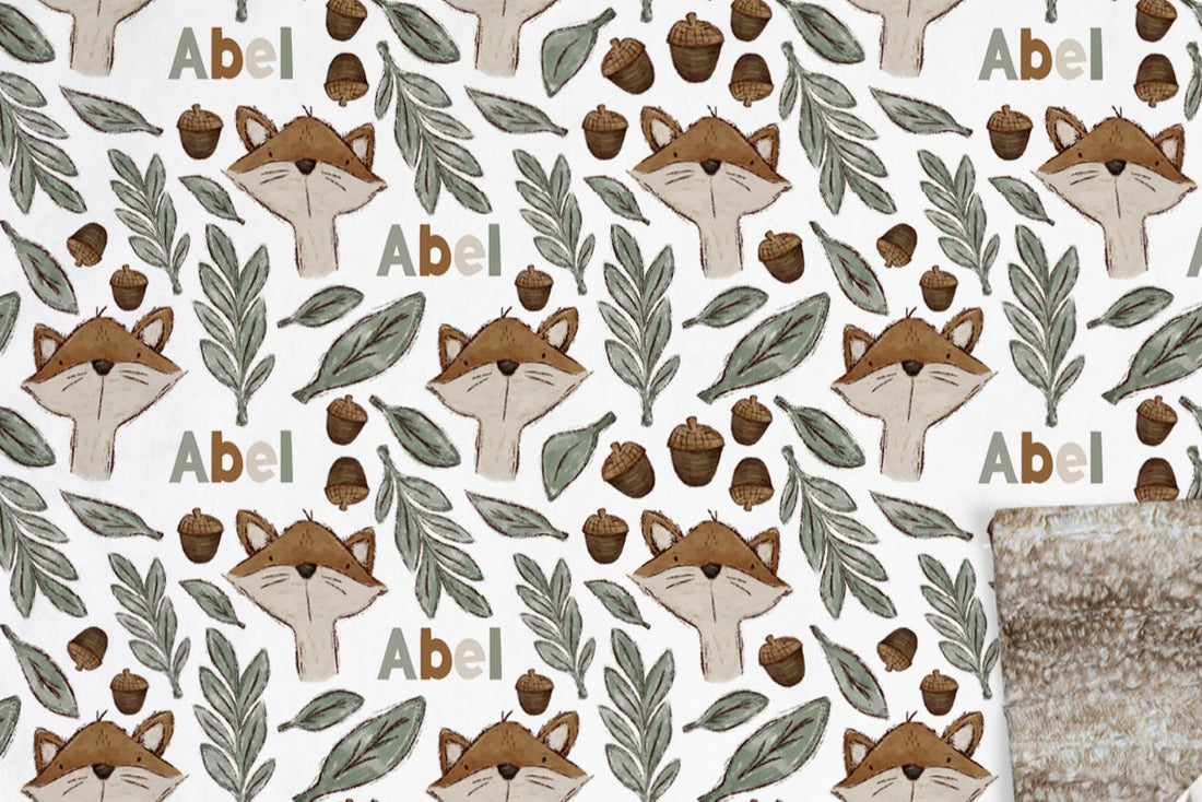 Fox in the Forest Personalized Minky Baby Blanket