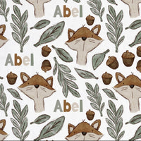 Personalized Minky Baby Blanket – Fox Print Plush Fabric with Faux Deer Fur Backing