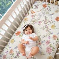 Personalized Baby Crib Sheet – Bailey Spring Floral Soft Jersey Bedding