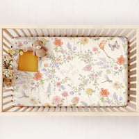 Personalized Baby Crib Sheet – Bailey Spring Floral Soft Jersey Bedding