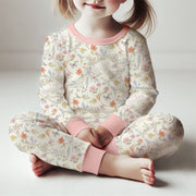 Personalized Floral Pajamas - Soft Knit Sleepwear for Girls | Bailey Spring Print