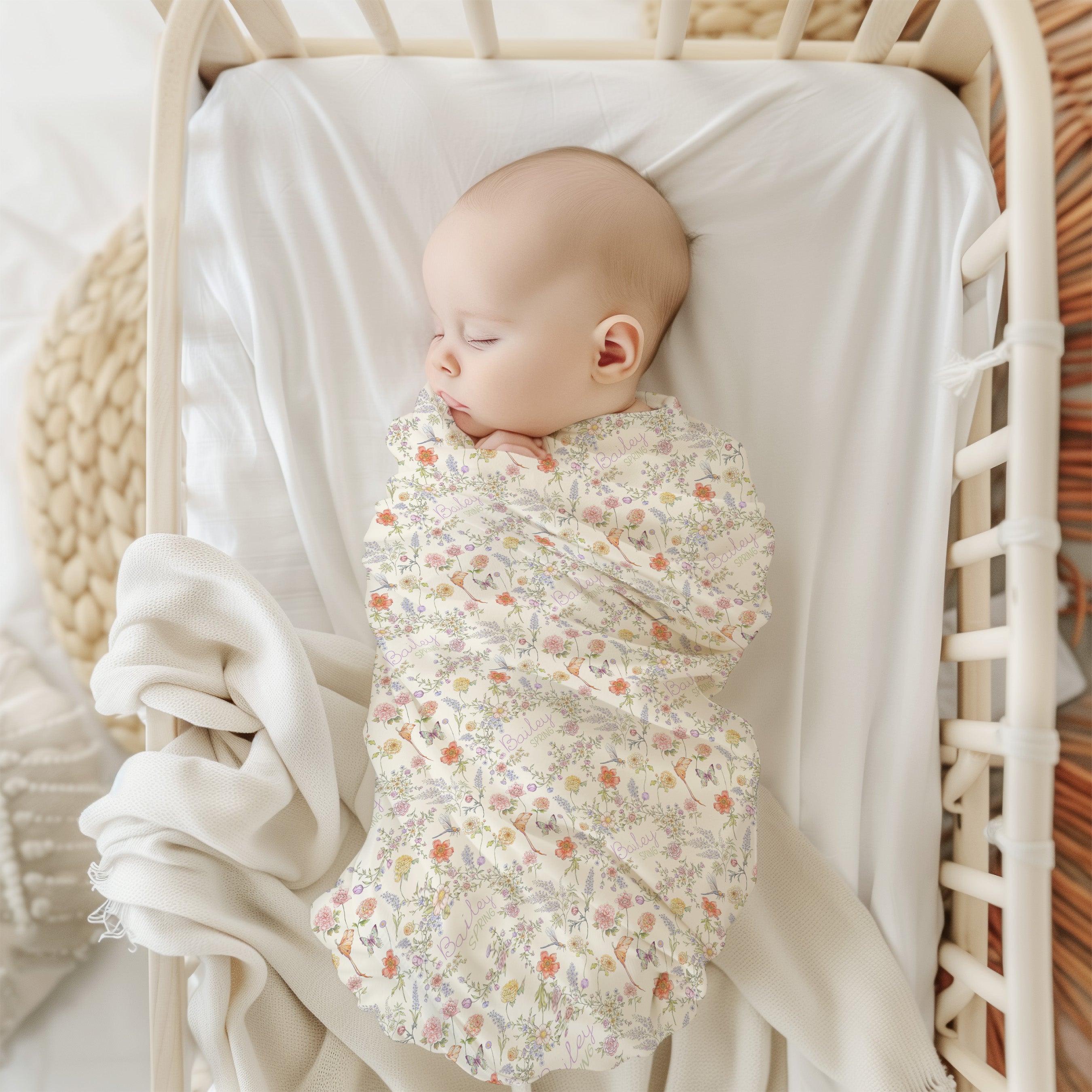 swaddle baby in bassinet stroller Personalized Baby Swaddle