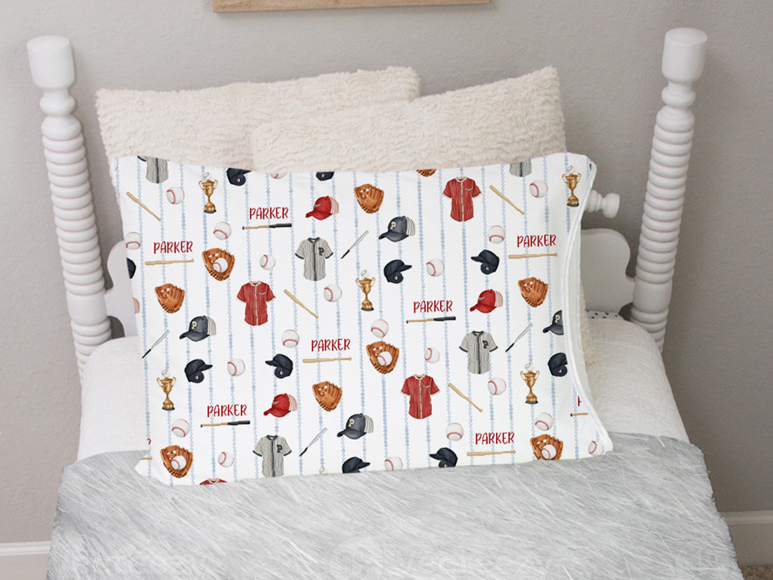 Baseball Pillowcases Personalized Minky Pillowcase For Kids