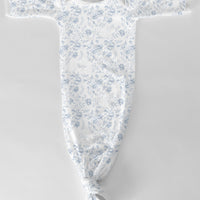 Baby Girl Knotted Gown - Floral Baby Dress Soft Cotton Infant Sleepwear Floral Toile