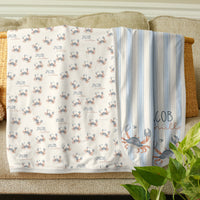 Personalized Swaddle Blanket – Soft Knit Baby Wrap with Crab Print For Swaddling Newborn