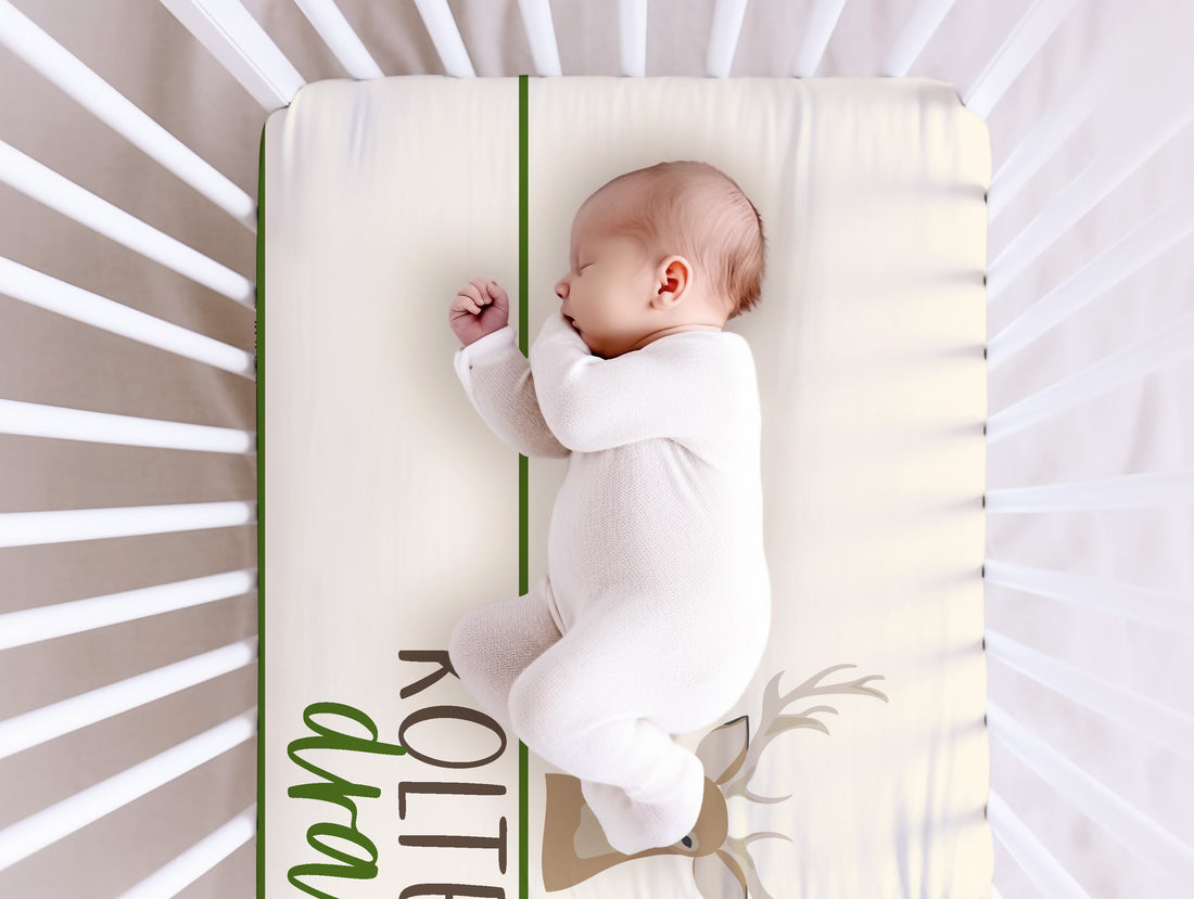 Deer Hunter Personalized Custom Crib Sheet