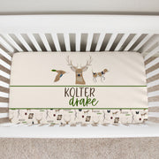 Deer Hunter Personalized Custom Crib Sheet