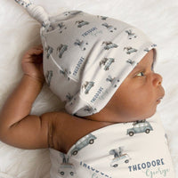 Elephants in Cars Knotted Baby Gown