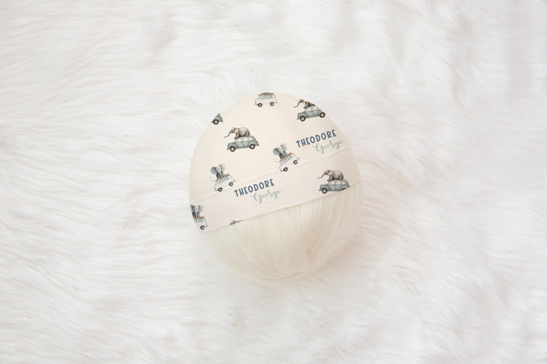 Elephants in Cars Knotted Baby Gown