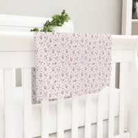 Personalized Baby Blanket - Floral Baby Receiving Blanket with Satin Trim | Boho Nursery Decor