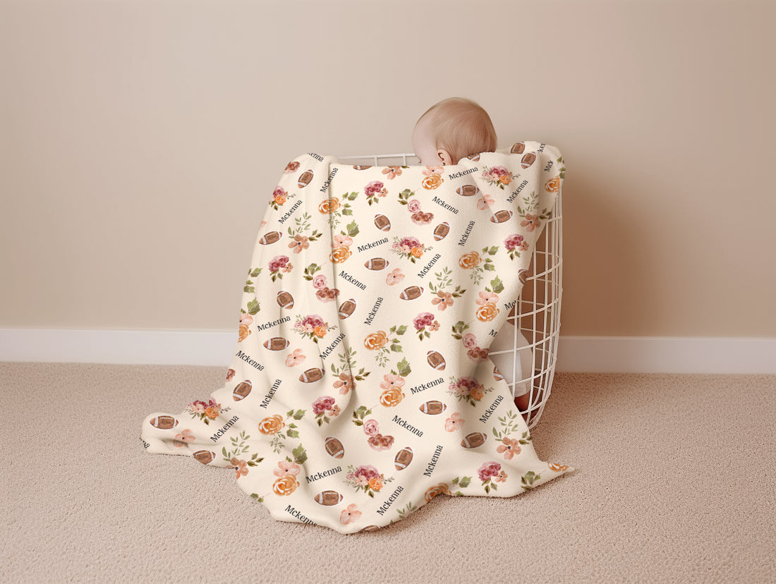 Football Minky Deluxe Throw (Boy and Girl Options)