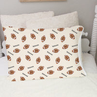 Personalized Football Pillowcase – Soft Minky Fabric, Custom Name, Kids Bedding