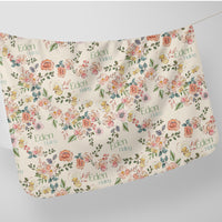 Personalized Baby Swaddle | Soft Pink Floral Baby Swaddle Blanket Wrap