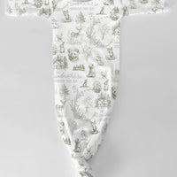 "To Grandmother's House We Go" Green Infant Tie Gown • Long Sleeve Newborn Sleepwear