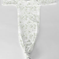 Baby Girl Knotted Gown - Floral Baby Dress Soft Cotton Infant Sleepwear Floral Toile