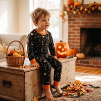 Halloween Pajamas Girls - Personalized Pumpkin Print PJs With Pink Bows (Copy)