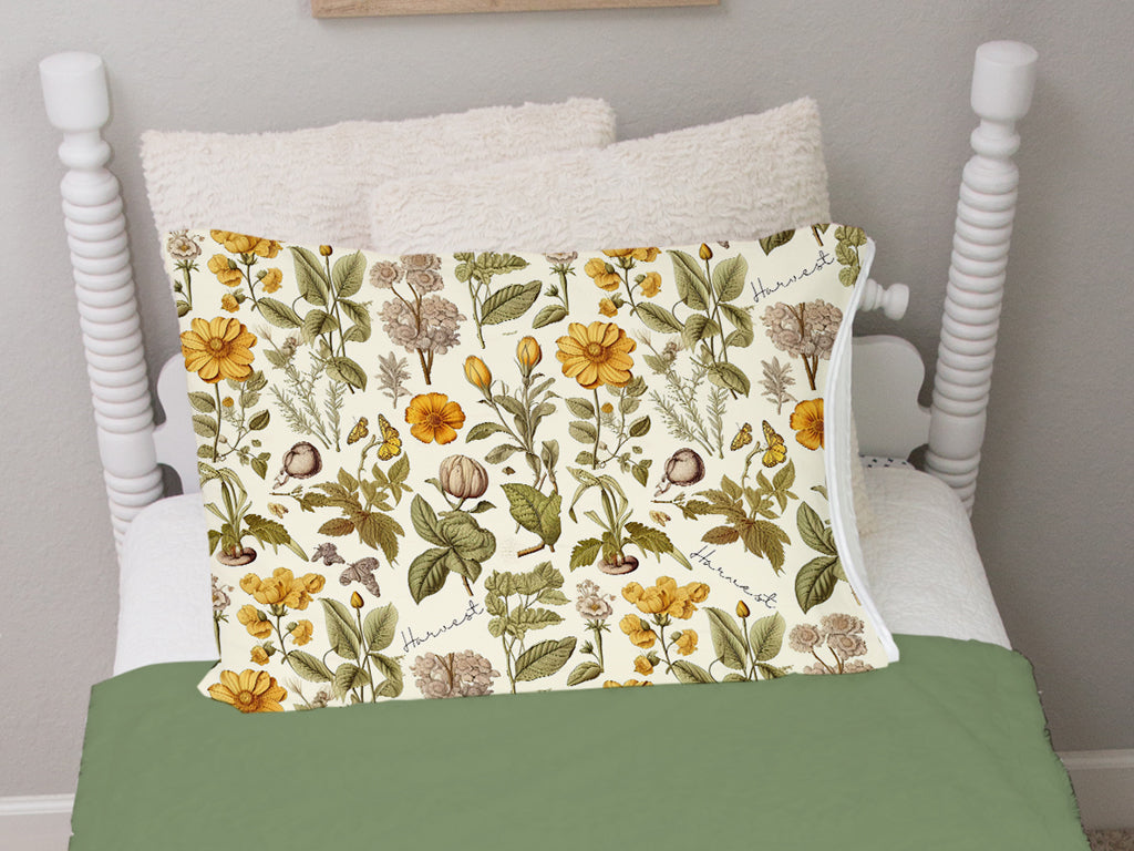 Personalized Minky Pillowcase – Boho Floral Print, Soft Cozy Cover for Girls’ Bedroom