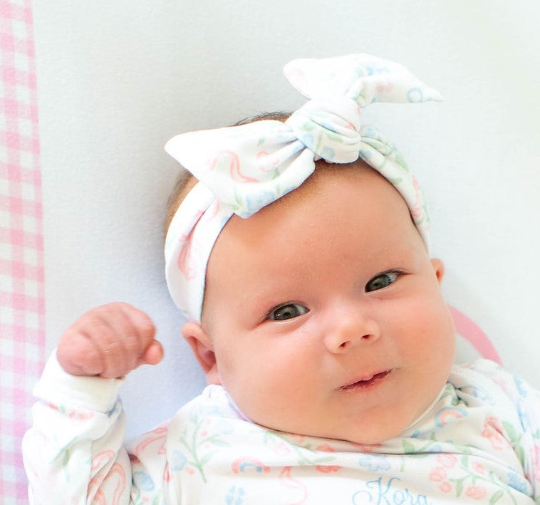 Pink Heirloom Bow Baby Girl Headwear Personalized