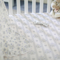 Antique Plum Floral Crib Sheet and Swaddle Set with Headband, Striped Baby Girl Nursery Bedding Gift