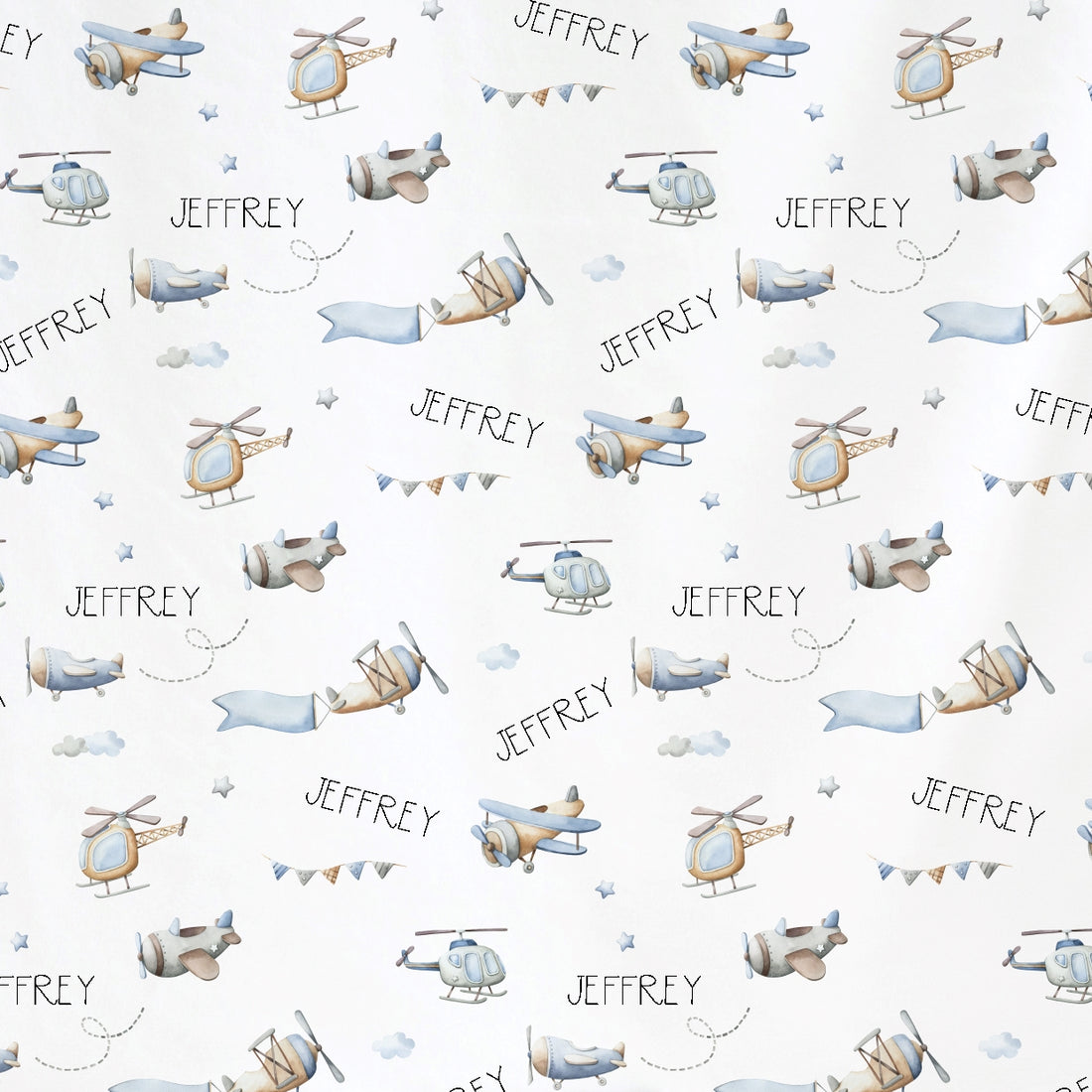 Jeff the Pilot Personalized Pajamas for Boys - Aviation Print(3 months to kids 14)