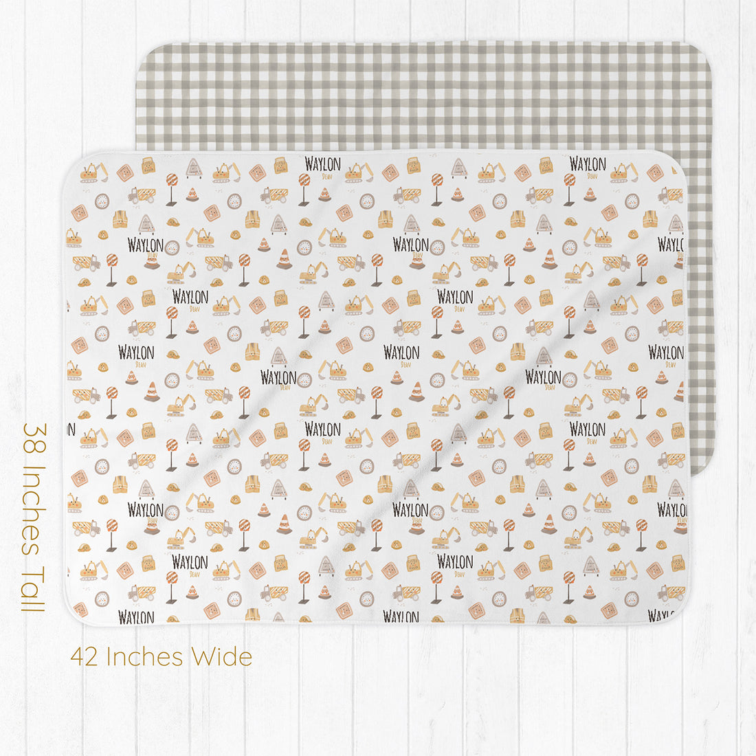 Little Diggers Baby Boy Swaddle Blanket Personalized