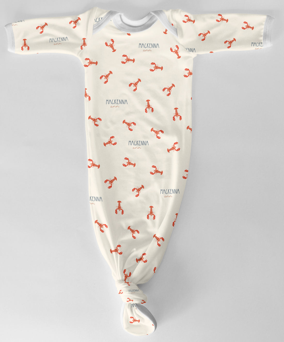 Personalized Baby Gown | Soft Knit Baby Outfit With Newborn Tie Bottom Closure