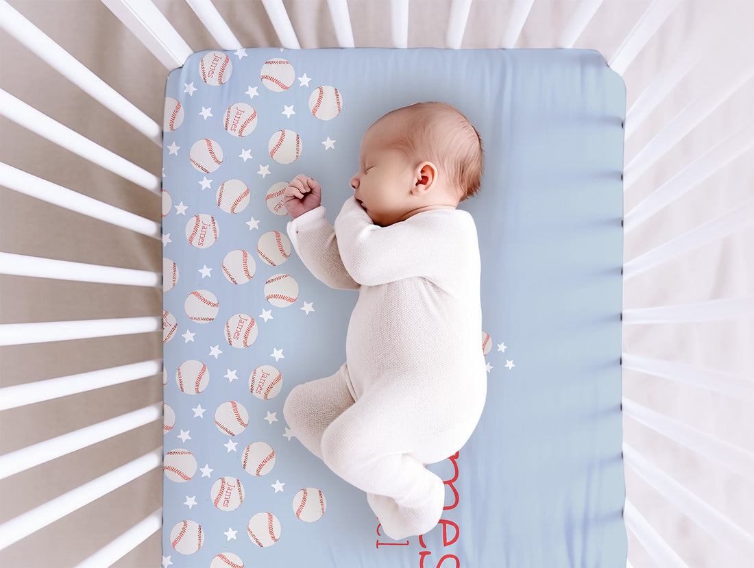 Personalized Crib Sheet Baseball Theme