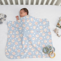 Personalized Keepsake Baby Blanket - Little Slugger Baseball Boy Nursery Gift