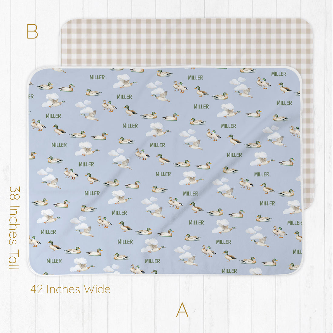 Personalized Baby Swaddle - Mallard Duck Blanket | Soft Knit, Cozy Wrap