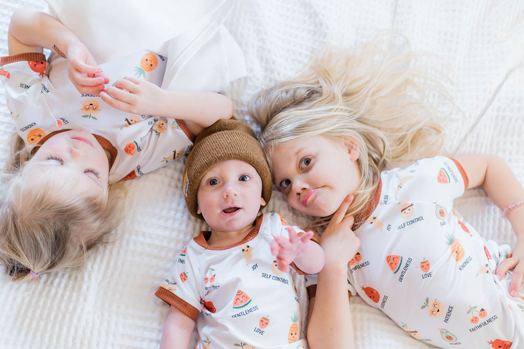 Personalized pajamas, Fruit of the Spirit, Christian theme, birthday gift idea, cute kids pajamas, ultra soft fabric, stretchy pajamas, bedtime routine, unique sleepwear, cozy and meaningful