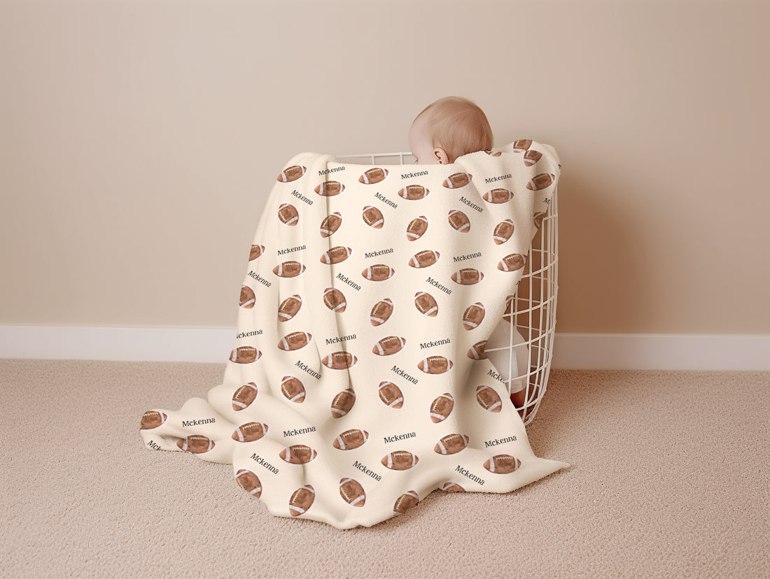 Football Minky Deluxe Throw (Boy and Girl Options)