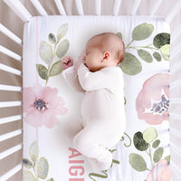 Abigail Floral Personalized Custom Crib Sheet