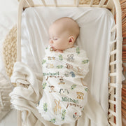 Personalized Baby Swaddle | Noah's Ark Baby Swaddle Blanket For Newborn