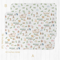 Personalized Baby Swaddle | Noah's Ark Baby Swaddle Blanket For Newborn