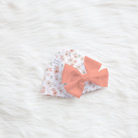 Personalized Baby Blanket – Peach Blossom Floral Receiving Blanket with Satin Trim