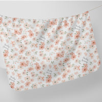 Personalized Baby Swaddle – Peach Blossom Design Large Floral Baby Wrap Blanket