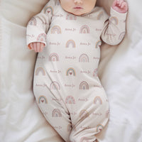 Pink Rainbows Knotted Baby Gown