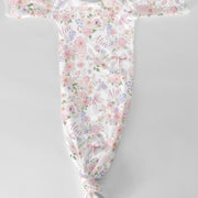 Personalized Baby Gown - Pretty in Pink Floral Tie Bottom Gown with Name