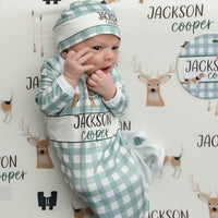 Deer Hunter Knotted Baby Gown