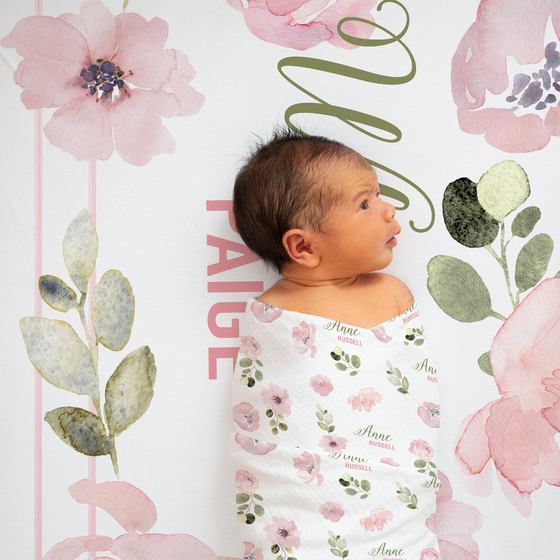 Abigail Floral Personalized Custom Crib Sheet