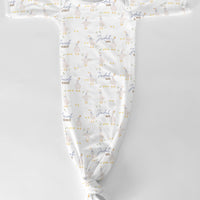 Personalized Baby Gown - Knotted Newborn Baby Boy Gown With Soft Stretch Fabric