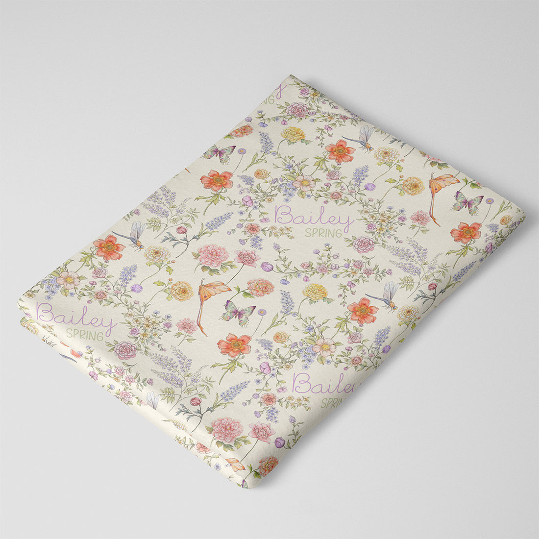 Baby Gift Set – Personalized Knotted Baby Gown & Floral Swaddle with Headband