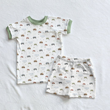 Tractor Days Pajamas  - Short or Long Sleeve (3 months to kids 14)