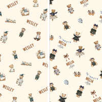 Teddy Bear Blankie - Personalized Baby Keepsake Blanket with Satin Trim, Soft Plush Comforter